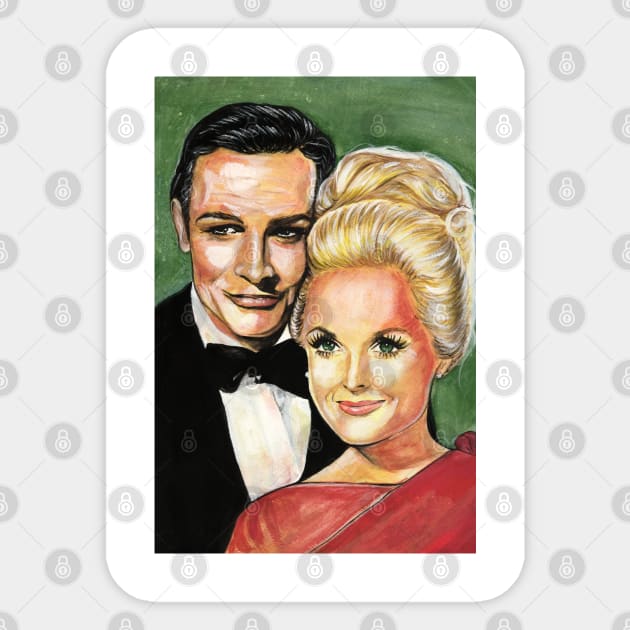 Tippi Hedren and Sean Connery Sticker by Svetlana Pelin